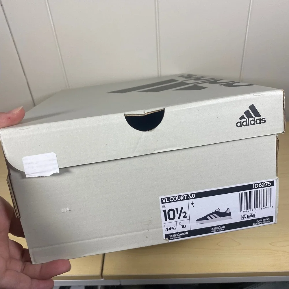 NEW Adidas VL Court 3.0 Mens Navy Blue White Suede Skateboard Shoes Size 10.5 - Picture 7 of 9